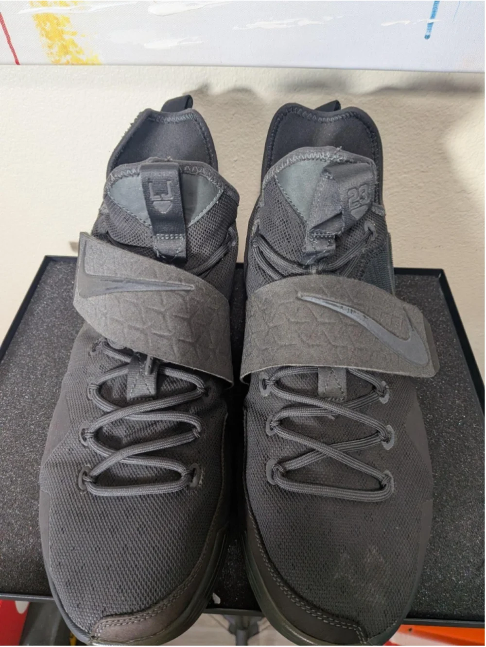 Nike LeBron 14 Shoes Mens Size 13 Black Mesh Mid Top Basketball Sneakers